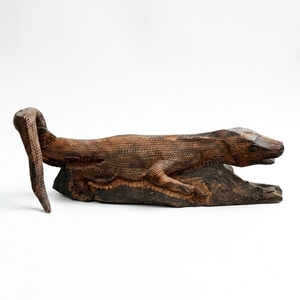 ไม้สักแกะสลักรูปสัตว์ทำมือโบราณของตกแต่งบ้าน - Product Image 1