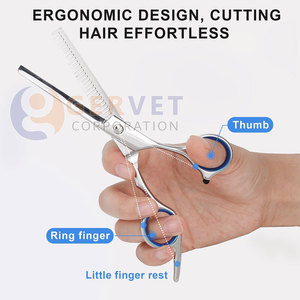 En stock, ciseaux de barbier et ciseaux à effiler professionnels en acier inoxydable pour la coiffure, réutilisables, écologiques, de haute qualité - Product Image 2