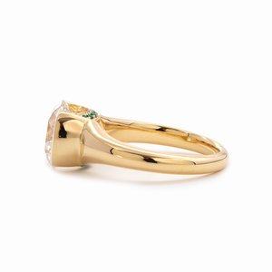 Bague de luxe en or jaune massif 18 carats avec diamant de laboratoire taille Old Mine de 3,5 carats pour femme, demi-sertissage, solitaire, pour fiançailles, vente en gros - Product Image 5