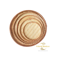 Groothandel Hoge Kwaliteit VIETCHOICE Handgemaakte Ecologische Bamboe Mini Handvat Ronde Vintage Multifunctionele Huishoudelijke Opbergmand