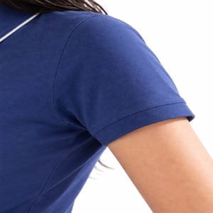 Polo de Manga Corta para Mujer, Color Sólido Personalizado, Tejido Transpirable, Corte Casual, Largo Regular - Product Image 4