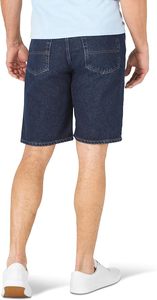 Shorts en jean bleu foncé pour homme, coupe droite, taille mi-haute, décontracté, été, coton respirant, tissu tissé - Product Image 3
