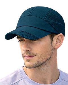 Men Dark Teal Mesh Panel Sports Cap Breathable Lightweight Adjustable <b>Summer</b> Running Training Outdoor Baseball <b>Hat</b> For Men Use - Product Image 1