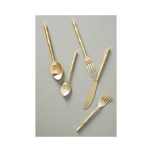 New Designer Luxury Cutlery Set <b>Gold</b> Polished Flatware Chopstick Round Style Handle <b>Vintage</b> Stainless Steel Utensils - Product Image 1