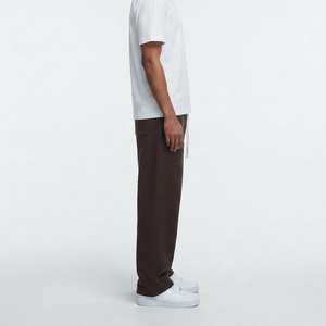 <b>Men's</b> Casual Heavyweight Solid <b>Flared</b> Ankle Sweatpants Fleece Lined Baggy <b>Trousers</b> with Interior Drawstring and Pockets - Product Image 3