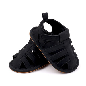 Sandales d'été confortables pour bébés de 0 à 18 <span class=keywords><strong>mois</strong></span> Sandales plates à semelles en caoutchouc antidérapantes Chaussures respirantes pour tout-petits pour garçons - Product Image 5