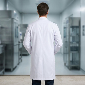 Bata de Laboratorio Médica Unisex de Longitud Completa – Uniforme de Hospital de Poliéster y Algodón, Corte Regular, Bata de Doctor - Product Image 5