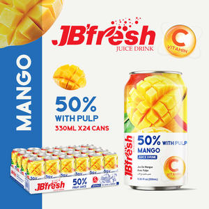 Jus de mangue 50 % avec pulpe de la marque JBFresh, riche en vitamine C, boisson en conserve de 330 ml, jus de corossol, fabricant de boissons gazeuses OEM - Product Image 3