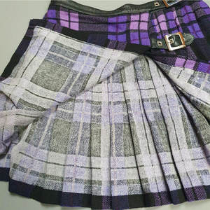 Mini-kilt écossais en laine pour écolière, taille personnalisée, violet et noir, pour femme - Product Image 3