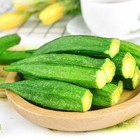 Keripik Okra Kering Sehat Vegan, Camilan Renyah Rendah Kalori, Goreng Vakum, Keripik Hijau Renyah IIglobal Vietnam Export