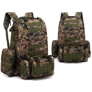 Men's New Style Tactical <b>Backpack</b> for Outdoor Sports-Waterproof Camouflage Solid Design <b>Canvas</b> Lining for Hiking Camping Hunting - Product Image 2
