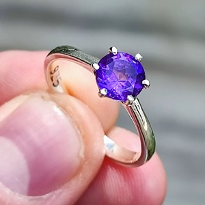Amethyst <b>Ring</b> Handmade Sterling Silver Bezel Setting Natural Purple Round Shape Gemstone <b>Boho</b> Jewelry Women's Jewekry - Product Image 2