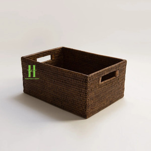 Wholesale Bohemian Rattan Handmade Wicker Modern Design Storage Basket For Laundry Bedroom Storage Boxes & <b>Bins</b> OEM Rattan 2026 - Product Image 3