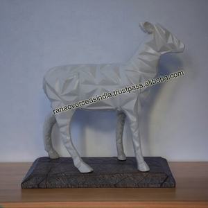 Metal <b>Animal</b> Figurine <b>Abstract</b> Geometric <b>Animal</b> Sculpture on Base for Home Decor Living Room Bedroom Table Shelf Cabinet - Product Image 5