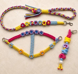 Eco-Friendly 100% Cotton Comfort Grip <b>Dog</b> <b>Leash</b> with Animal Print and Bowknot Decoration for Happy Walks - Product Image 1