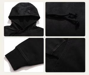 Sudadera con Capucha para Hombre, Estilo Vintage, Lavado Ácido, con Cuentas, Corte Regular, Tejido Transpirable y Ecológico, Venta al Por Mayor - Product Image 5