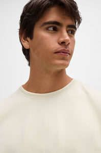 Camiseta Beige Sólida para Hombre, Cuello Redondo, Manga Corta, Holgada, Transpirable, Informal, para Verano - Product Image 3