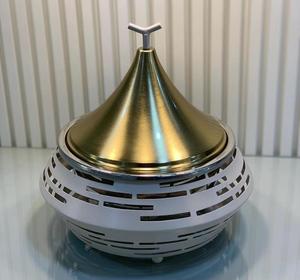 Luxury Metal Casserole Hot <b>Pot</b> with Lid Premium Gold Finish Modern Serving Dish for Kitchen & Dining - Product Image 1