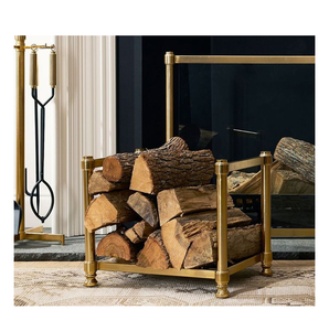 Eco Friendly Brass Fireplace <b>Log</b> <b>Holder</b> Custom Manufacturer Brass Firewood Rack <b>Log</b> <b>Holder</b> Lowest Price - Product Image 5