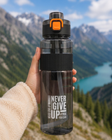 Bouteille d'hydratation ultra-résistante de 1000 ml, sans BPA, design anti-fuite avec bouchon à bouton-poussoir et poignée pour les modes de vie actifs