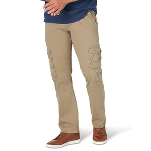 Pantalon cargo droit en toile kaki avec poches latérales, personnalisé pour homme, style utilitaire, streetwear décontracté, pour l'extérieur, vente en gros, fournisseur en vrac, 100% - Product Image 1