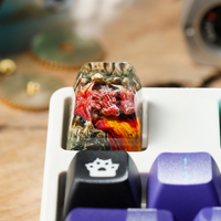 Keycaps Mystical Anime, Custom Artisan Keycaps, Keycaps Anime Cute, Green Keycaps, Keycaps Set, Keycaps Resin