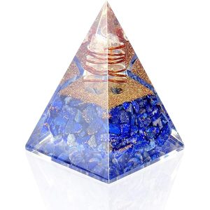 Pirámide de Orgón Hecha a Mano con Cristal de Cuarzo Lapislázuli y Bobina de Cobre para Sanación Energética y Protección EMF de Aameena Agate - Product Image 1
