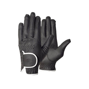 ถุงมือขี่ม้าหนังแท้คุณภาพดีที่สุดสำหรับผู้ชายและผู้หญิง ขายส่ง สีดำ รุ่นใหม่ล่าสุด ถุงมือขี่ม้าหนังแท้สั่งทำพิเศษ - Product Image 1