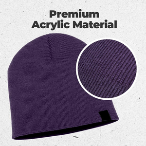 Bonnet en tricot violet haut de gamme avec logo personnalisé, chaud et extensible, décontracté, unisexe, nouveau design 2026 - Product Image 2