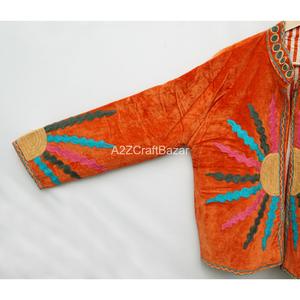 Indian Handmade <b>Women's</b> Boho <b>Velvet</b> Woven Eco-Friendly <b>Coat</b> New Design Large Winter Suzani Jacket Embroidered Elegant - Product Image 5