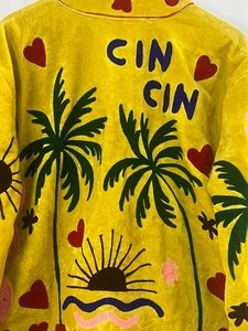 Yellow Handcrafted Suzani Velvet <b>Jacket</b> Floral Fancy Embroidery Style For Unisex Boho <b>Hippie</b> coat Indian Wholesaler Of <b>Jacket</b> - Product Image 2