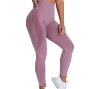 Pantalon de yoga sans couture taille haute pour femme, vêtements de sport respirants avec logo personnalisé, leggings de contrôle du ventre