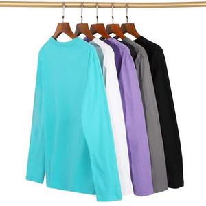 Wholesale Oversized Premium Cotton O Neck High Quality <b>T</b> <b>shirts</b> for <b>men</b> Regular Fit casual jersey knit blank design <b>long</b> <b>sleeves</b> - Product Image 1