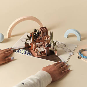Carte de vœux 3D pop-up Arbre à chat avec scène complexe de chats grimpant pour les amoureux des chats et les défenseurs de la protection animale, carte cadeau d'anniversaire - Product Image 2