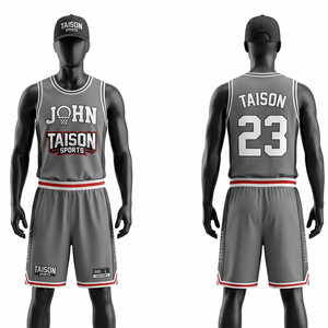 Uniforme de basket-ball en maille polyester premium 180 GSM, rouge, noir, blanc, panneau latéral, logo personnalisé par sublimation - Product Image 6
