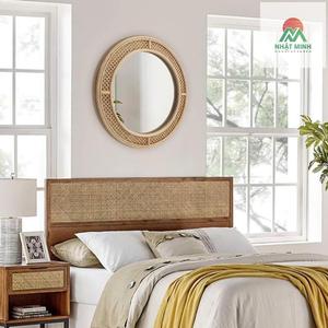 <b>Round</b> Rattan Wall <b>Mirror</b> with Wooden Framed, Modern Boho Decorative <b>Mirror</b> for <b>Bathroom</b>, Entry, Living Room, Bedroom, 24 Inch - Product Image 3