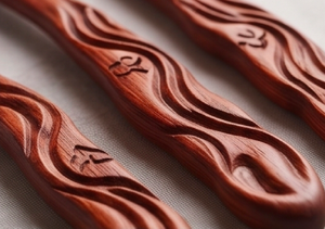 Ensemble de couverts en bois faits à la main, cuillère, fourchette, baguettes, design minimaliste, couverts réutilisables pour le camping et l'usage quotidien - Product Image 3