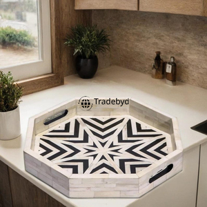 Mesa de Centro Moderna Premium con Incrustaciones de Hueso, Móvil, Hecha a Mano, Estilo Tradebyd - Product Image 3