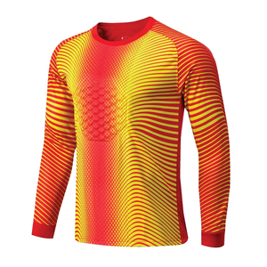 Men's Long Sleeve Soccer Jersey Crew <b>Neck</b> Sublimated Gradient Red Yellow Moisture Wicking Polyester Adult Regular Fit - Product Image 1