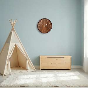 Large Wooden Wall <b>Clock</b> <b>Silent</b> Non Ticking Japandi Nordic Minimalist Rustic Modern Decor for Living Room Bedroom Office - Product Image 2