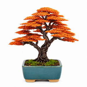 Árbol Bonsái de Arce Hecho a Mano con Alambre Metálico, Planta Artificial con Maceta de Porcelana para Regalos de Inauguración y Corporativos - Product Image 1