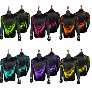 Camiseta de Fútbol Sublimada con Cuello en V para Hombre, Color Negro y Verde Neón, Manga Corta, Absorbe la Humedad, Ajuste Atlético, Ropa para Todas las Temporadas - Product Image 2