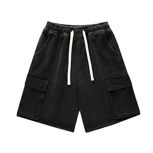 Shorts en jean déchirés et vieillis, coupe slim, streetwear, mode décontractée d'été, short en denim bleu, 2026 - Product Image 1