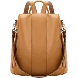 Genuine Goat Leather <b>Backpack</b> For <b>Women</b> Stylish Casual <b>Travel</b> Office School Bag Lightweight Comfortable Wear - Product Image 3