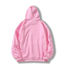 Sudadera con Capucha Rosa Unisex, Cierre de Cremallera, Corte Regular, Estilo Oversize, Color Sólido, Informal, para Otoño, 100% Algodón, Felpa Francesa - Product Image 2