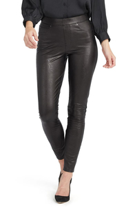 Pantalones de Cuero para Mujer, Cintura Alta Elástica, Estilo Hip Hop, Cuero Genuino Negro, Ropa de Moda de Invierno, Ajuste Cómodo - Product Image 2