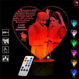 Lampe photo LED 3D personnalisée en forme de cœur infini avec cadre photo numérique HD, idéale pour les mariages, disponible en gros au meilleur prix - Product Image 4