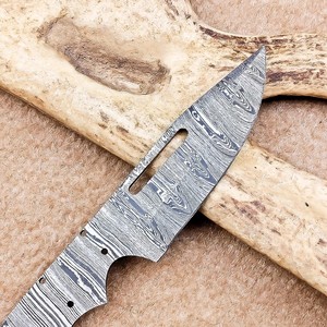 Cuchillo de caza y bushcraft de acero de Damasco Nordic Forge, hoja en bruto DIY, EDC, punta fija, forjado de espiga completa, kit OEM - Product Image 6
