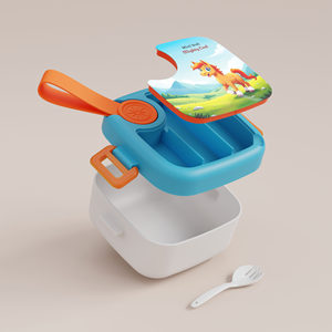 Boîte à lunch carrée mignonne pour enfants avec poignée, 1 compartiment, boîte à bento en plastique, boîte à lunch portable, boîte à lunch de bureau, boîte à lunch scolaire - Product Image 2