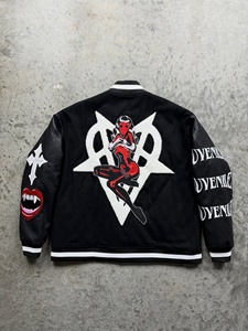 Wholesale Custom <b>Men</b> Baseball <b>Jacket</b> Heavyweight Chenille Embroidery <b>Lettering</b> Hip Hop Quilted 100 Cotton Varsity Manufacturer - Product Image 4